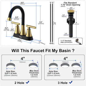 Hurran 90-degree swivel spout offers ample sink clearance for large items