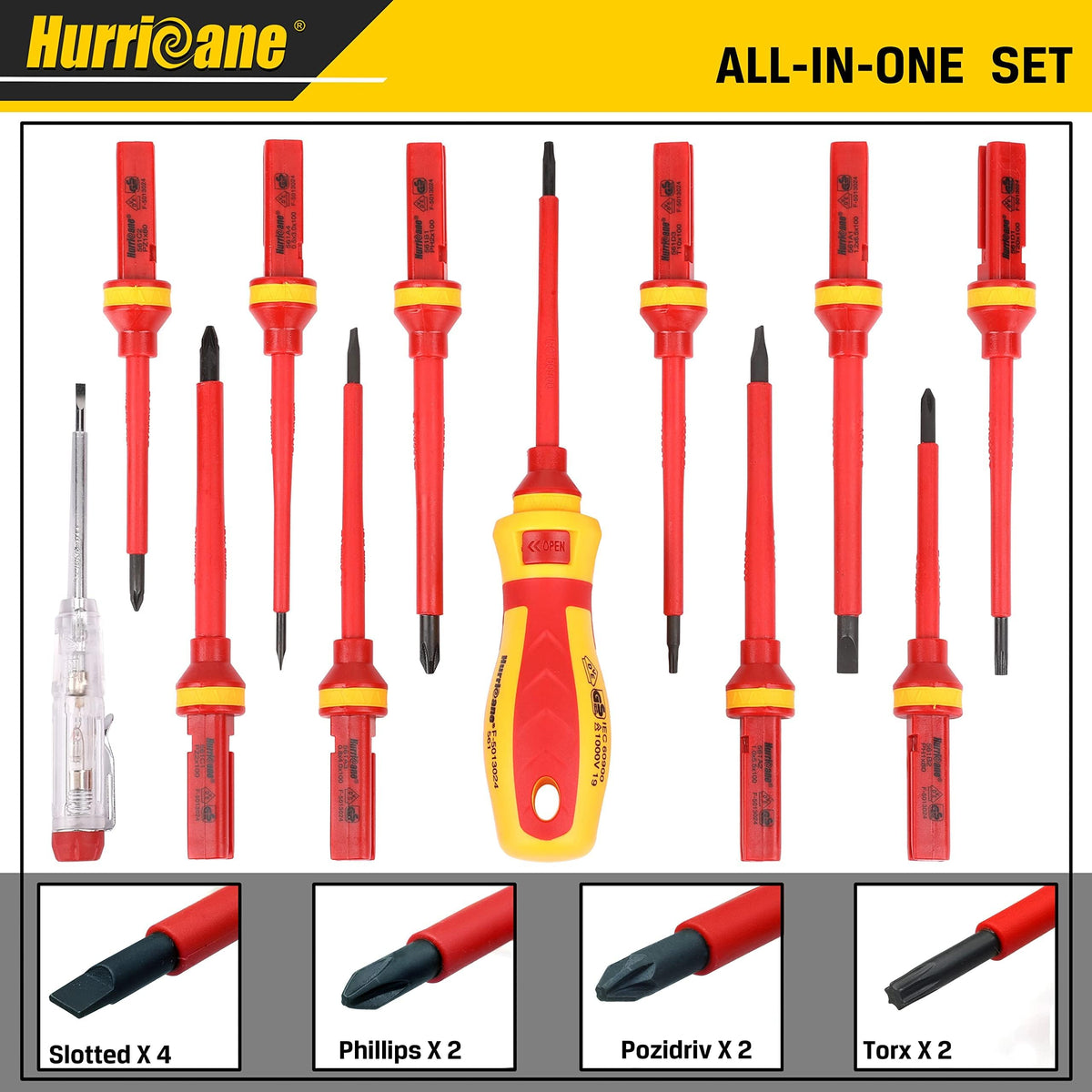 HURRICANE 1000V VDE GS certified reliability for professional use.