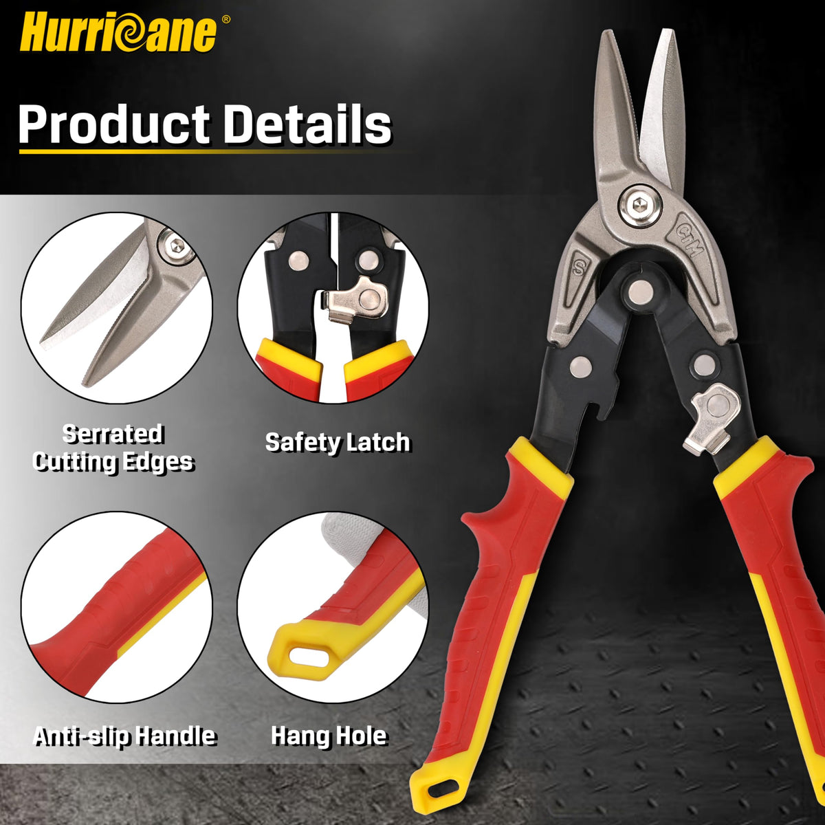 Hurricane tin snips sheet metal cutting for clean, smooth edges
