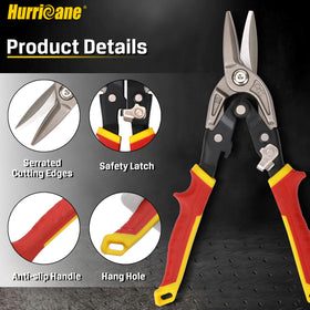 Hurricane tin snips sheet metal cutting for clean, smooth edges