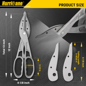 Hurricane tin snips with glove-friendly handles offering secure control.