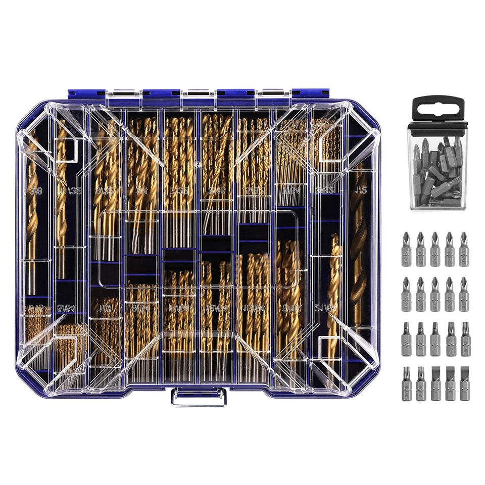 Hurricane 276pc titanium twist drill bit set for versatile DIY projects