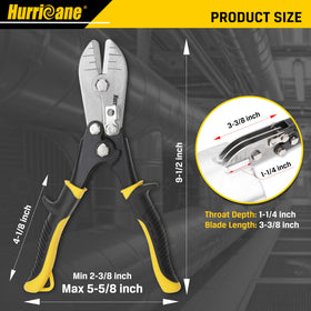 Hurricane 5-Blade Crimper heat-treated blades for durable metal work.