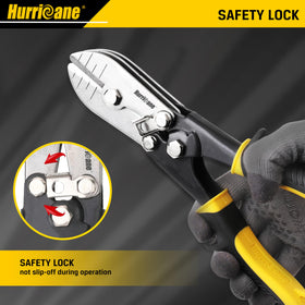 Hurricane Crimper safety lock keeps the tool secure during transport.