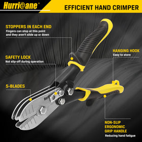 Hurricane Tyregrip handle provides ergonomic comfort during long crimping tasks.