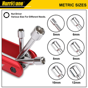 HURRICANE 6-in-1 folding nut driver set, 6mm: handy on-site use and quick adjustments.