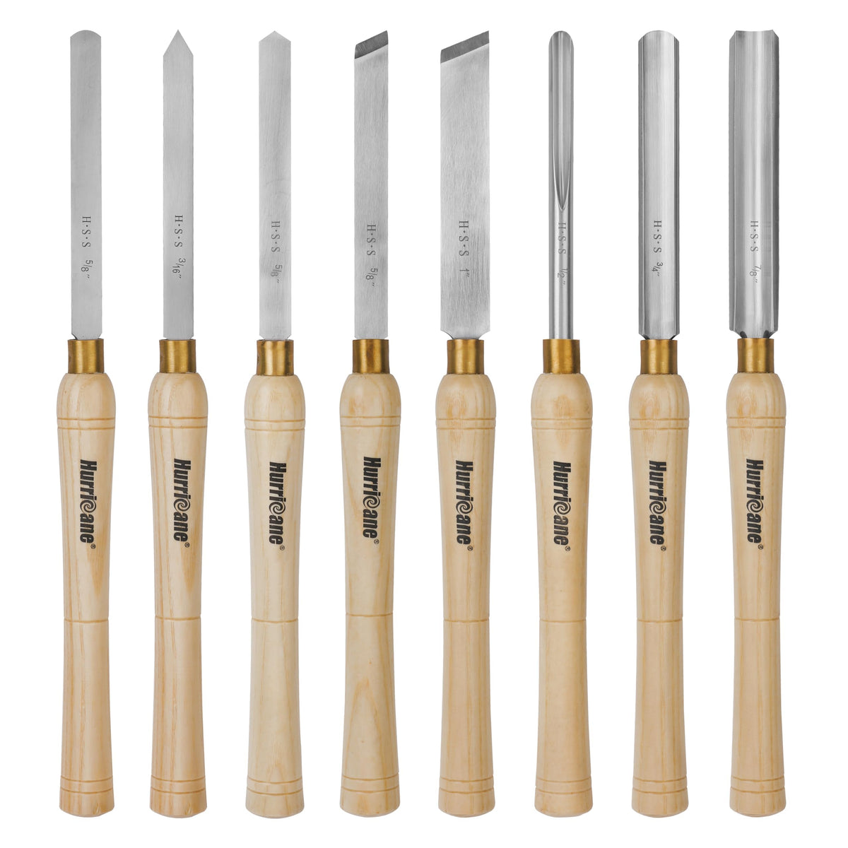 HURRICANE 8pc lathe chisel blade close-up for sharp edge performance