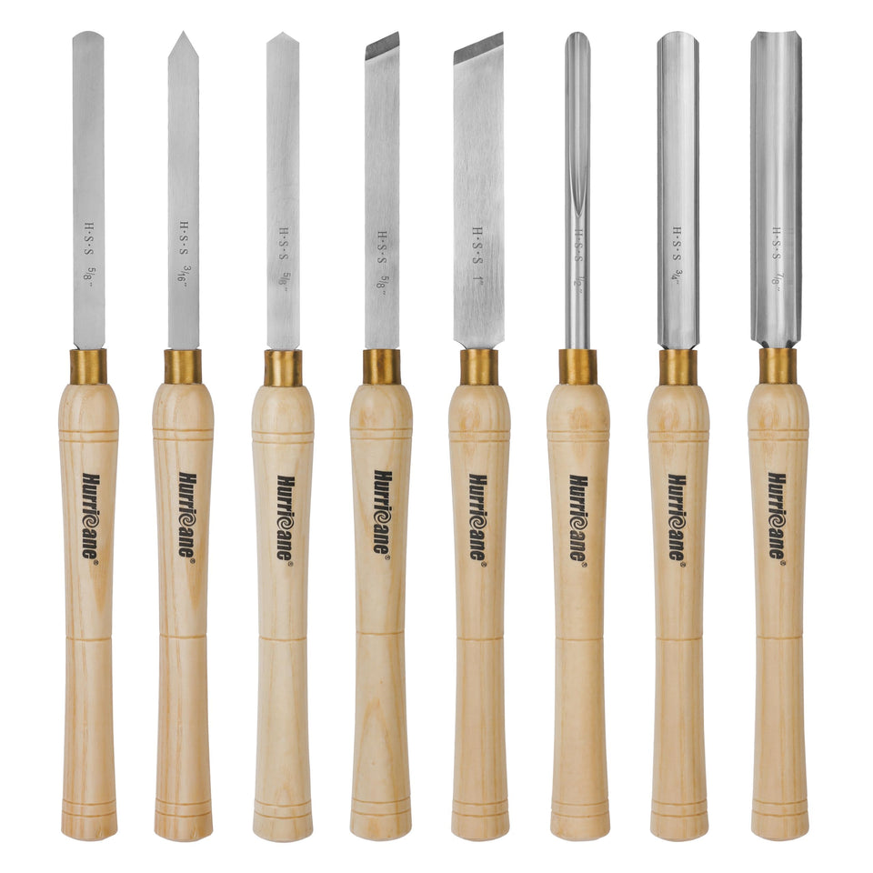 HURRICANE 8pc lathe chisel blade close-up for sharp edge performance