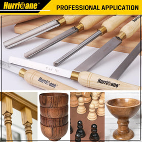 HURRICANE 8pc lathe chisels skew in use for finishing