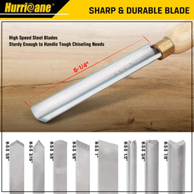 HURRICANE 8pc lathe chisel set spindle gouge in action on wood