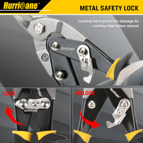 Ergonomic TyreGrip handle on HURRICANE snips reduces fatigue.