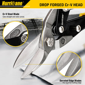 HURRICANE tin snips safety latch for secure storage.