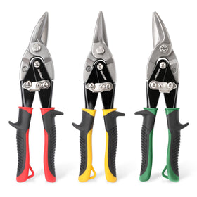 HURRICANE tin snips yellow straight-cut for precise straight lines.