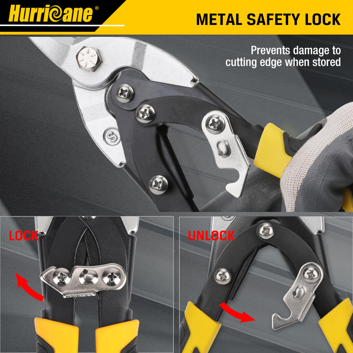 HURRICANE cuts up to 20ga CRS and 22ga stainless steel.