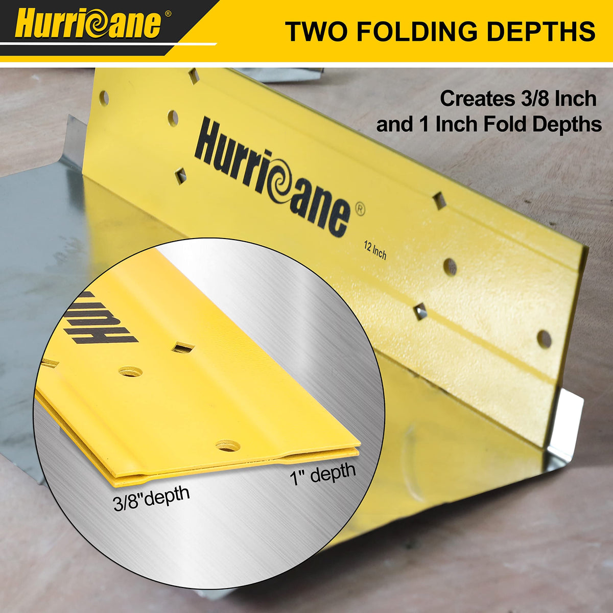 Hurricane fold depth 1in in use for fast, consistent hems.