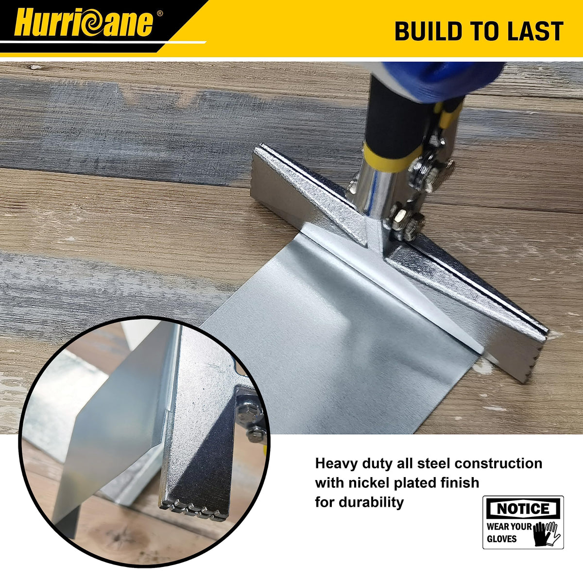 Hurricane seamer nickel-plated finish emphasizes durability for long-lasting work.