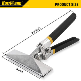 Hurricane seamer safety lock and hanging hole aid easy storage.
