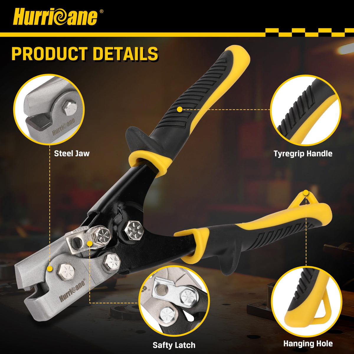 Hurricane Snap Lock Punch Tool 3/8-inch impression for accurate gutter and duct crimps.