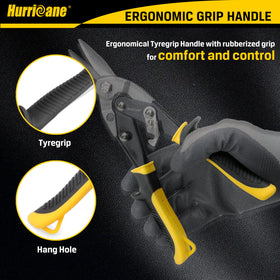 HURRICANE tin snips trimming aluminum siding and plastic panels