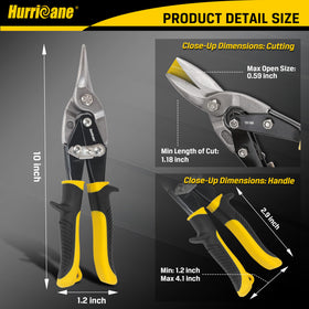 HURRICANE tin snips serrated jaws gripping metal securely