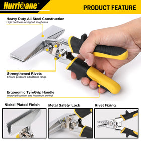 HURRICANE straight jaw bender showing clean folds ideal for HVAC projects