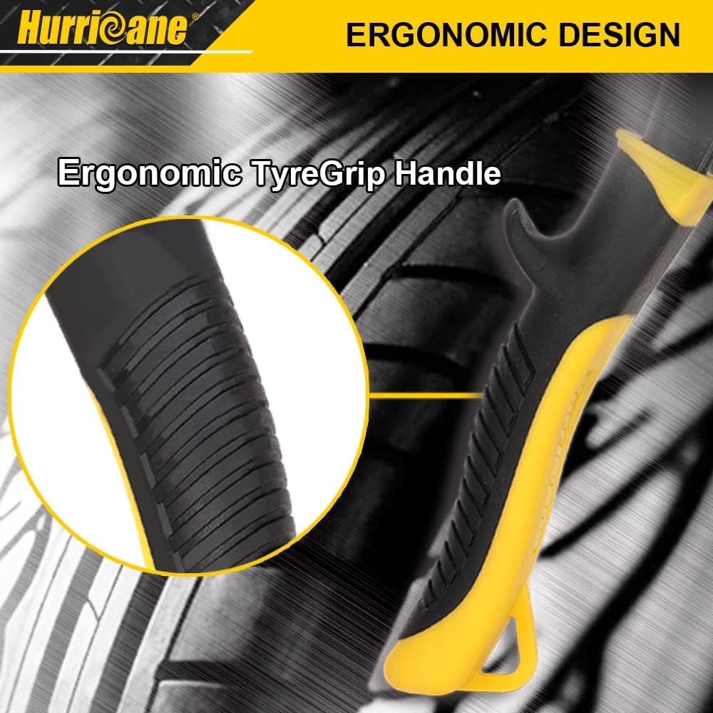 HURRICANE TyreGrip ergonomic handle provides comfortable control during long bends.