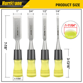 HURRICANE 1/4-inch chisel with ergonomic grip for fine detailing