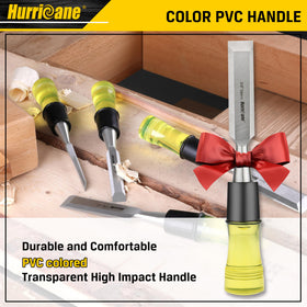 HURRICANE chisels with blade guards keep edges protected and bags neat