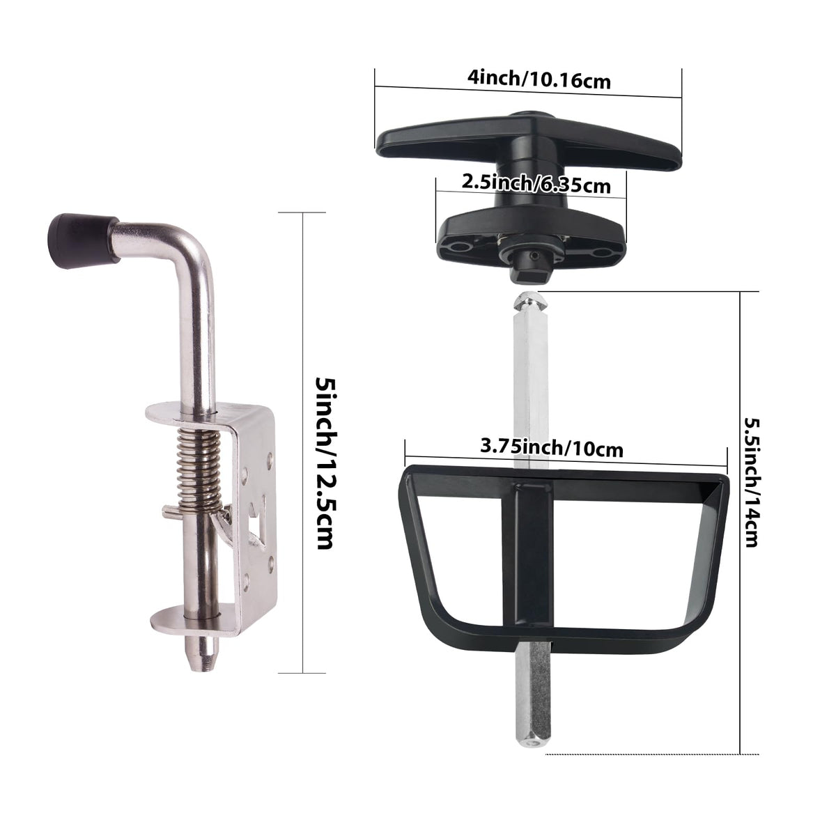 Hurrikom shed latch kit interior D-handle for smooth interior operation