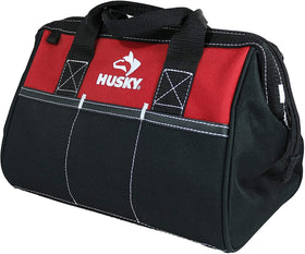 Husky 12inch tool bag features water-resistant fabric for durable everyday use