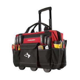 Husky GP-43196N13 rolling tote front view, durable 600-denier fabric for tough job sites