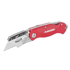 Husky knife with aluminum handle and 10 blades for durability.