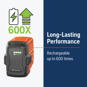 Husqvarna BLi30 battery internal cooling helps maintain steady performance.