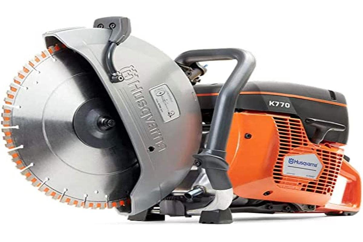Husqvarna K 770 gasoline cut-off machine on site demonstrating powerful performance