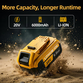Husumzy 6.0Ah replacement pack compatible with DeWalt 20V tools
