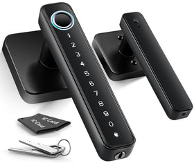 Hutehoute 4-in-1 lock front view with keypad for quick entry.