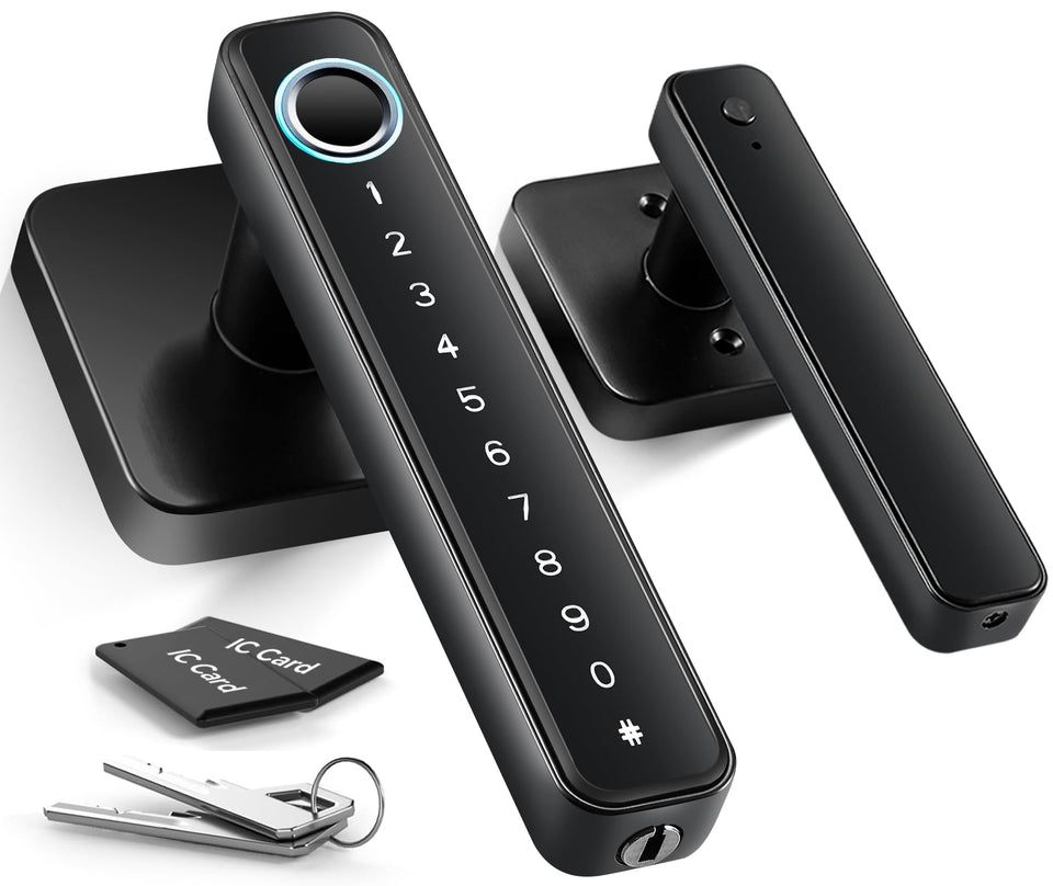 Hutehoute 4-in-1 lock front view with keypad for quick entry.