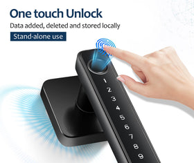 Hutehoute lock keypad in use on an interior door for convenient access.