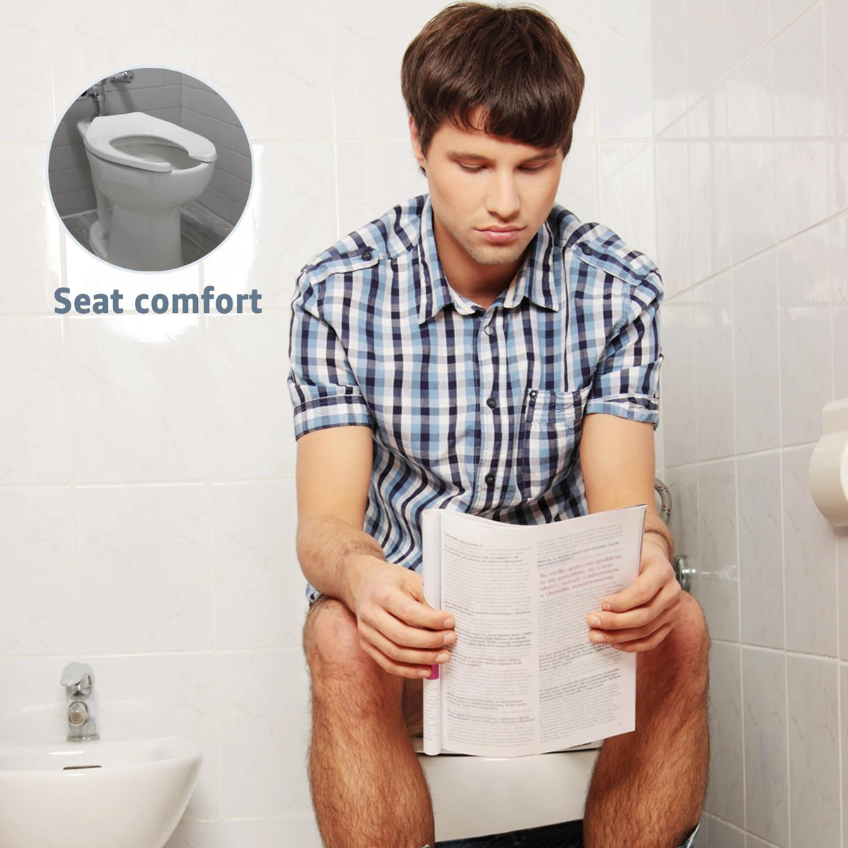 Huttdmel compatible with Kohler, American Standard, and TOTO elongated bowls.