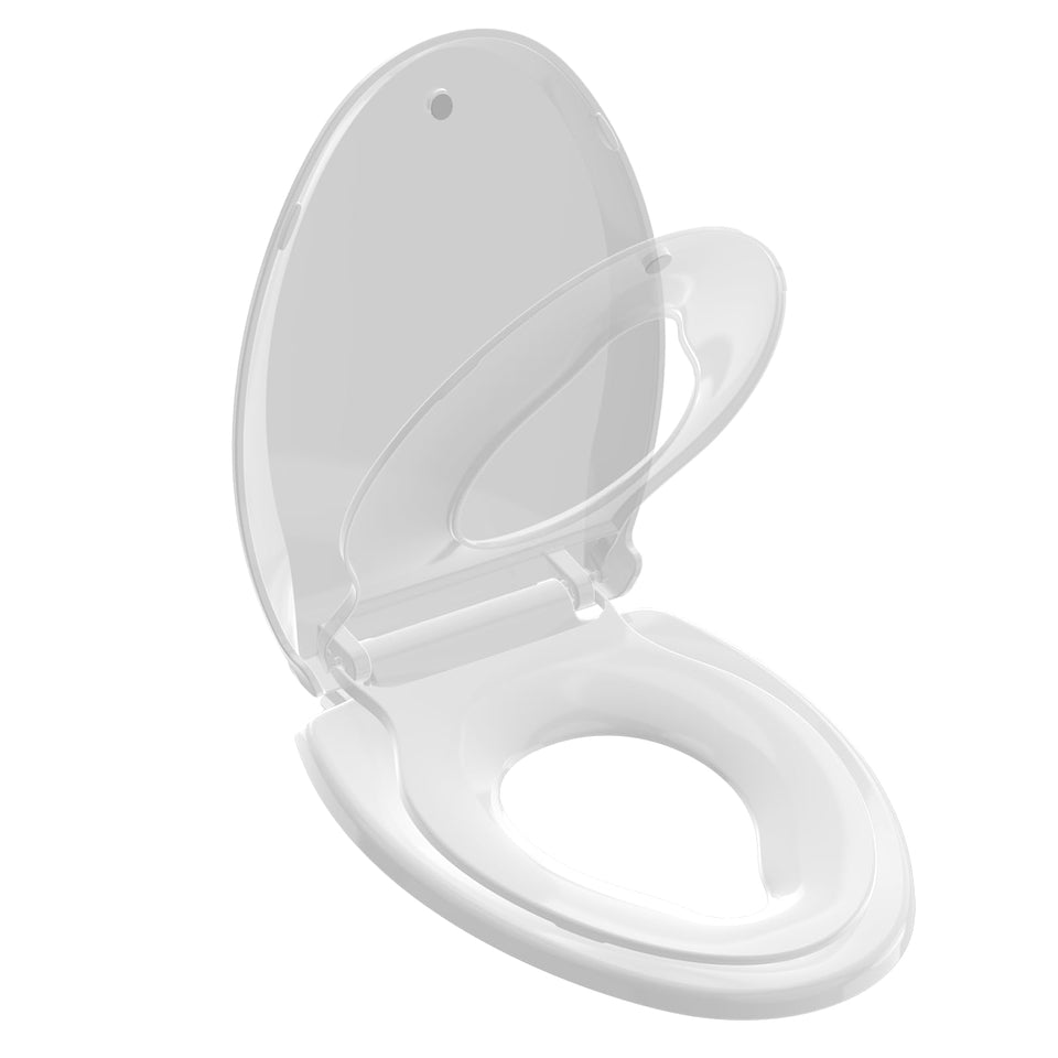 Huttdmel Potty Seat elongated 16-5inch view showing comfortable, roomy seating area.