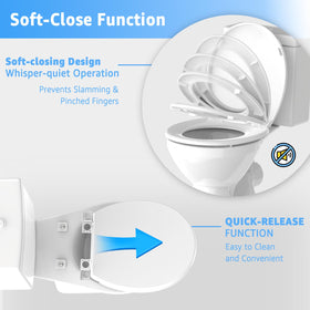 Huttdmel soft-close lid provides quiet closing and prevents slams.