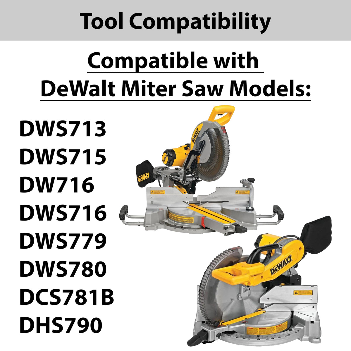 HuttonTOOLS hose adapter fits DeWalt DWS713/DWS715 for improved dust control.