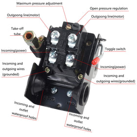 Huwaicpi pressure switch with 1/4-inch NPT female thread for simple installation.