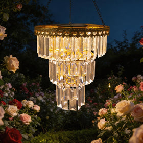 HUYIENO decorative outdoor chandelier adds classic charm to outdoor spaces.
