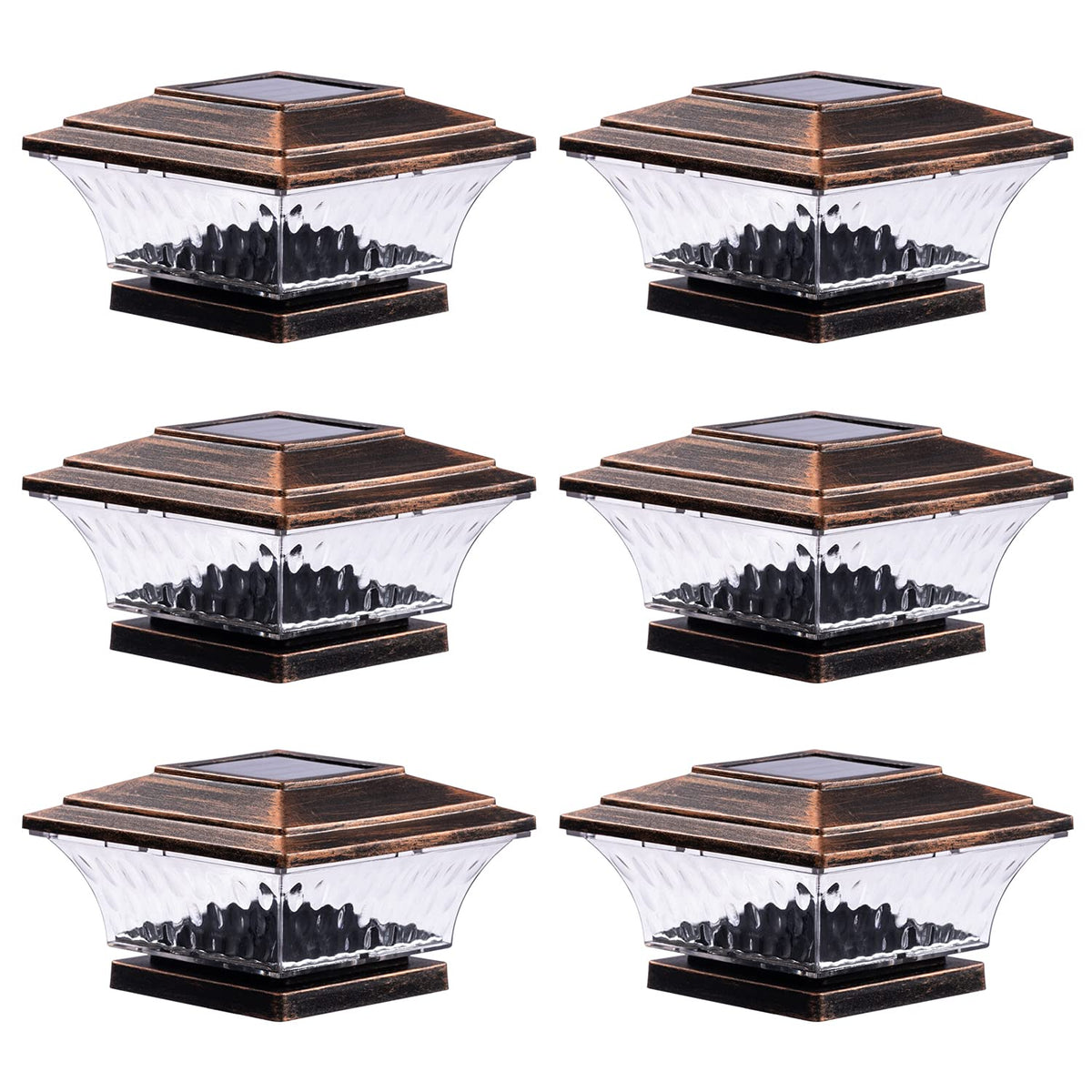 HUYIENO solar post cap light with warm white glow for 4x4 wooden posts
