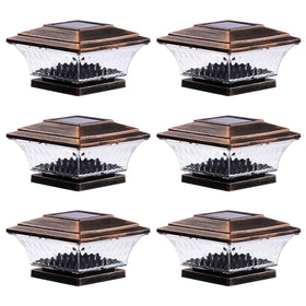 HUYIENO solar post cap light with warm white glow for 4x4 wooden posts