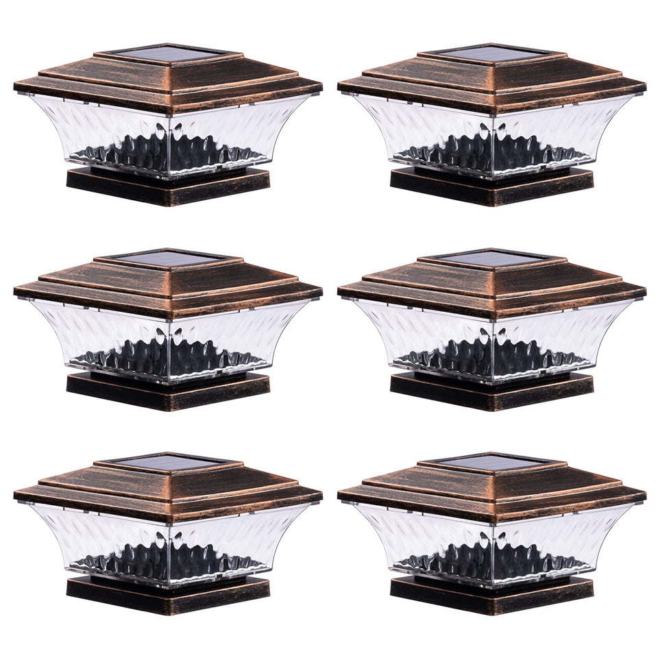 HUYIENO solar post cap light with warm white glow for 4x4 wooden posts