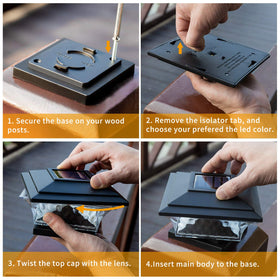 Easy no-wiring installation for 4x4 posts by DIY enthusiasts.