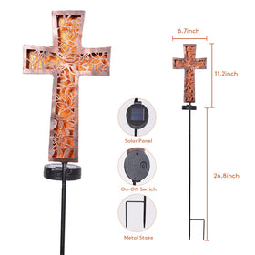 HUYIENO Solar Cross Stake LED illumination enhances pathways and porch ambiance.