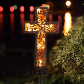 HUYIENO Solar Cross Stake yard decor for multi-season display and outdoor warmth.